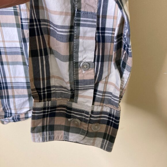 Filson Shirt Mens Small White Tan Green Plaid Long Sleeve Gorpcore - Picture 5 of 9